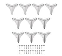 sourcing map 19x19x19mm Caja de Metal Protectores de Esquina Borde Protector Tono Plateado 20pcs