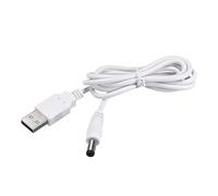 sourcing map 1M DC Macho Alimentación Suministro 5.5x2.5mm Adaptador a USB Enchufe Macho Cable Blanco
