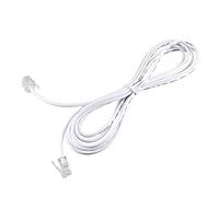 sourcing map 1pc 60cm Male to Male RJ11 6P2C Telephone Extension para Cord Cable Wire White