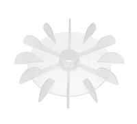 sourcing map 1Pcs 100 * 12mm Reemplazo de eje redondo Plástico blanco 12 Impulsor Paleta de ventilador del motor