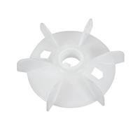 sourcing map 1Pcs 130 * 24mm Reemplazo de eje redondo Plástico blanco 6 Impulsor Paleta de ventilador del motor