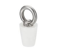 sourcing map 1Pcs Tapones de Goma Cónicos para Laboratorio, 11.5mm a 15.5mm Tapones de Goma Sólida con Anillo de Acero para Prueba Tubos, Agua Tubería, Drenaje Agujero, Blanco