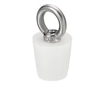 sourcing map 1Pcs Tapones de Goma Cónicos para Laboratorio, 18mm a 24mm Tapones de Goma Sólida con Anillo de Acero para Prueba Tubos, Agua Tubería, Drenaje Agujero, Blanco