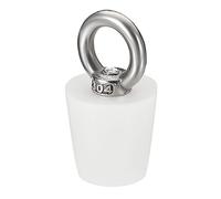 sourcing map 1Pcs Tapones de Goma Cónicos para Laboratorio, 20mm a 27mm Tapones de Goma Sólida con Anillo de Acero para Prueba Tubos, Agua Tubería, Drenaje Agujero, Blanco