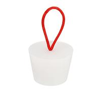 sourcing map 1Pcs Tapones de Goma Cónicos para Laboratorio, 32mm a 42mm Tapones de Goma Sólida con Cordón para Prueba Tubos, Agua Tubería, Drenaje Agujero, Blanco