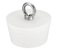 sourcing map 1Pcs Tapones de Goma Cónicos para Laboratorio, 60mm a 73mm Tapones de Goma Sólida con Anillo de Acero para Prueba Tubos, Agua Tubería, Drenaje Agujero, Blanco