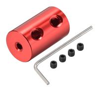 sourcing map 2,3mm a 3mm Interior Diámetro Rígido Acoplamiento Fijación Tornillo L20XD12 Aluminio Aleación, Eje Acoplador Conector, Motor Accesorios, Oscuro Rojo, 4 Piezas