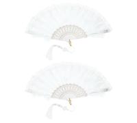 sourcing map 2 abanicos plegables vintage, abanicos de plumas de marabú con flores bordadas, estilo vintage de los años 20, abanico plegable de mano para baile, boda, espectáculo, fiesta, fiesta de té