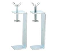 sourcing map 2 abrazaderas C de acero al carbono de 130 mm, cuadradas, galvanizadas, mini abrazadera de tigre, clip en U de metal resistente con tornillos de mariposa para montaje de soldadura de