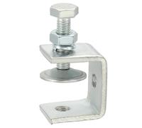 sourcing map 2 abrazaderas C de acero al carbono de 130 mm, cuadradas, galvanizadas, mini abrazadera de tigre, clip en U de metal resistente con tornillo de gancho para montaje de soldadura de