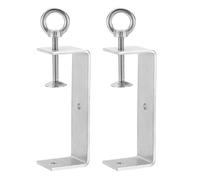 sourcing map 2 abrazaderas C de acero al carbono de 65 mm, cuadradas, galvanizadas, mini abrazadera de tigre, clip en U de metal resistente con tornillos hexagonales para montaje de soldadura de