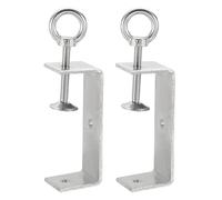 sourcing map 2 abrazaderas C de acero al carbono de 85 mm, cuadradas, galvanizadas, mini abrazadera de tigre, clip en U de metal resistente con tornillos hexagonales para montaje de soldadura de