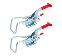 sourcing map 2 abrazaderas de pestillo de palanca 40341 M8 x 55 mm, capacidad de sujeción de 2000 libras, cierres de liberación rápida ajustables, abrazaderas de cerrojo de hierro galvanizado para