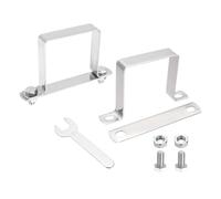 sourcing map 2 abrazaderas de tubo cuadradas en forma de U, 70 x 70 mm, soporte en forma de U, abrazadera de correa cuadrada de acero inoxidable 304 con tuercas de placa de perno y llave para tuberías