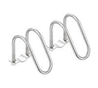 sourcing map 2 abrazaderas de tubo transversales de 32 mm x 42 mm (1.26 x 1.65 pulgadas) M8 304 de acero inoxidable con hebilla de tubo en forma de U, conector de tubería de acero cruzado para marcos