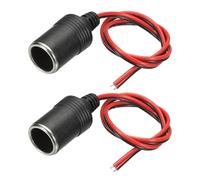 sourcing map 2 adaptadores de enchufe hembra de 12 V/24 V, 10 A, 50 cm, cargador de coche, encendedor de cigarrillos, enchufe para encendedor de cigarrillos de coche, enchufe para alimentar equipos en