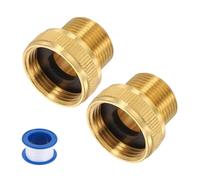 sourcing map 2 adaptadores de lavadora a presión, G3/4 pulgadas hembra a M22 macho de 15 mm, adaptador giratorio de latón con cinta selladora para mangueras de lavado a presión