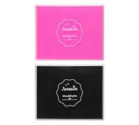 sourcing map 2 almohadillas de tinta grande negra y rosa radiante, 3.9 x 4.7 pulgadas, lavable, para huellas de mano, sellos de goma, álbumes de recortes, manualidades