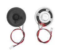 sourcing map 2 altavoces magnéticos internos (0,5 W, 8 ohmios, 2 mm), altavoz redondo interno micro imán con cable terminal de 200 mm para DVD, EVD, máquina de publicidad portátil móvil, color negro