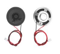 sourcing map 2 altavoces magnéticos internos (2 W, 8 ohmios, 2 mm) - Altavoz interno redondo con micro imán con cable terminal de 300 mm para máquina de publicidad portátil móvil, DVD, EVD, color