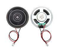 sourcing map 2 altavoces pequeños de 8 ohmios, carcasa de metal de 0,5 W y 40 mm de diámetro, imán redondo con cable terminal de 100 mm, micro interno para DVD, EVD, mini altavoz de audio doméstico