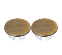 sourcing map 2 anillos de desbordamiento de cobre para lavabo, para baño, cocina, lavabo, tapa de drenaje, inserto en tapas redondas, color amarillo