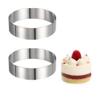 sourcing map 2 anillos redondos para tartas, 15,3 x 4 cm, de acero inoxidable sin costuras, moldes para postre, mousse, herramientas para hornear pasteles, bolas de arroz, sushi, tortitas, mousse y