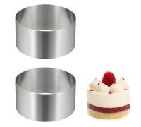 sourcing map 2 anillos redondos para tartas, 8 cm x 4 cm, acero inoxidable sin costuras, moldes para postre, mousse, herramientas para hornear, para pasteles, bolas de arroz, sushi, panqueques, mousse