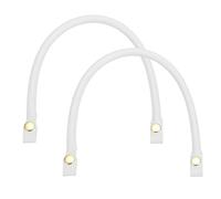 sourcing map 2 asas de piel sintética para bolso, 1,5 x 40,6 cm, correas cortas de repuesto con botón para hacer bolsas de mano, suministros para hacer y reparar bolsos, blanco/bronce