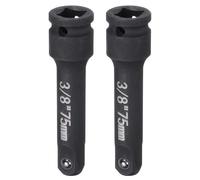 sourcing map 2 barras de extensión de enchufe de impacto de 3/8 pulgadas de diámetro cuadrado de 3 pulgadas de largo, barra de extensión de acero CR-V, adaptador de llave de trinquete para tuercas de