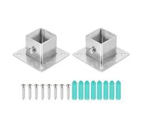 sourcing map 2 bases cuadradas de poste de acero inoxidable de 1.9 mmT, soportes de poste de cubierta, resistentes para barandilla de cubierta, montaje de pasamanos, se adapta a accesorios de postes