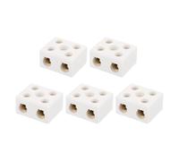 sourcing map 2 bloques de terminales de cerámica de 2 vías, 60 A, 110 V-600 V, conectores eléctricos de cerámica de porcelana de alta temperatura con conductores de latón de 38 x 31 x 23 mm para cable