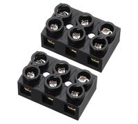 sourcing map 2 bloques de terminales de doble fila, 3 posiciones de 500 V 60 A, tira de terminales de tornillo, tira de bloque de barrera de cable para electrodomésticos, circuitos electrónicos, color