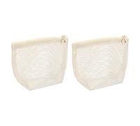 sourcing map 2 bolsas de maquillaje de malla, 4 x 3 x 4.3 pulgadas, bolsa de aseo pequeña con cremallera, organizador de viaje semicircular, bolsa de almacenamiento portátil para accesorios diarios de