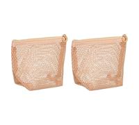 sourcing map 2 bolsas de maquillaje de malla, 4 x 3 x 4.3 pulgadas, bolsa de aseo pequeña con cremallera, organizador de viaje semicircular, bolsa de almacenamiento portátil para accesorios diarios de