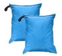 sourcing map 2 bolsas de viaje impermeables de 20 x 24 pulgadas, con dos bolsillos con cremallera, bolsa de gimnasio para playa, piscina, traje de baño y ropa húmeda, color azul
