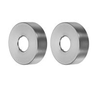 sourcing map 2 bridas de brazo de ducha, 60 mm x 18 mm, placa redonda de acero inoxidable 304 de repuesto para tubos de 21 mm de diámetro, universal, agujeros para cubrir huecos, color gris