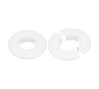 sourcing map 2 bridas divididas de pared, 53 mm de diámetro, PP, redondo, cubierta de placa de escudo, hebilla, brida de brazo de ducha, cubierta de tubería de agua, collar para decoración de grifo de