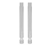 sourcing map 2 brocas de cabeza hexagonal de 7/32 pulgadas SAE de 1/4 pulgadas, vástago hexagonal de 75 mm de longitud, destornillador de impacto magnético de acero S2, broca de destornillador