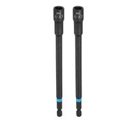 sourcing map 2 brocas de destornillador de tuerca de 8 mm, vástago hexagonal de 1/4 pulgadas, 6 pulgadas, llaves magnéticas de 6 puntos, ajuste de pernos de acero Cr-V de cambio rápido para taladros