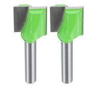 sourcing map 2 brocas de limpieza inferior de 1/4 de pulgada con punta de carburo de carburo para cepillar superficies CNC para aplanar losas carpintería, 17 mm de diámetro y 16 mm de profundidad