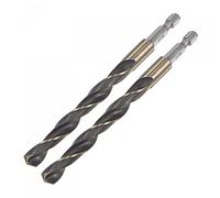 sourcing map 2 brocas helicoidales de acero de alta velocidad con vástago hexagonal, diámetro de perforación de 10 mm con vástago hexagonal de 1/4 pulgadas, longitud de 132 mm