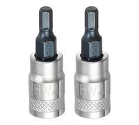 sourcing map 2 brocas hexagonales de 1/4 pulgadas H4 S2 de acero hexagonal para destornillador de cabeza hexagonal CR-V, adaptador de enchufe de acero para reparación de tuercas hexagonales de eje