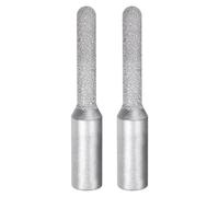 sourcing map 2 brocas rectas de perfil de diamante de 8 mm de diámetro, vástago de 1/2 pulgada, grano 46, uso en seco y húmedo, rueda de perfil de cilindro soldado para corte de bordes de azulejos de