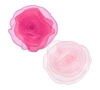 sourcing map 2 broches de flores grandes de tela de satén de 10 pulgadas para mujer, broches elegantes de flores florales para boda, baile, fiesta, ropa, vestido, sombrero, accesorios, rosa, rojo