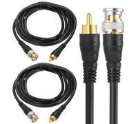 sourcing map 2 cables coaxiales BNC macho a RCA macho, 2 m RG59 75-3, conector de extensión de cable de video para cámara DVR CCTV, sistema de seguridad, conexión de video, color negro