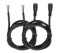 sourcing map 2 cables de alimentación CC, conector hembra de 5,5 mm x 2,1 mm a cable desnudo extremo abierto de 150 cm para PC, laptop, juguetes, teléfonos celulares, dispositivos electrónicos