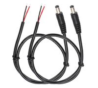 sourcing map 2 cables de alimentación CC, conector macho de 5,5 mm x 2,5 mm a cable desnudo extremo abierto de 50 cm para PC, laptop, juguetes, teléfonos celulares, dispositivos electrónicos