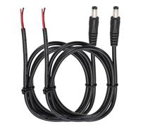 sourcing map 2 cables de alimentación CC, conector macho de 5,5 mm x 2,5 mm a cable desnudo extremo abierto de 100 cm para PC, laptop, juguetes, teléfonos celulares, dispositivos electrónicos
