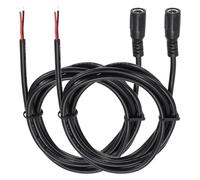 sourcing map 2 cables de alimentación CC, conectores hembra de 5,5 mm x 2,1 mm a cable desnudo extremo abierto de 150 cm para PC, laptop, juguetes, teléfonos celulares, dispositivos electrónicos